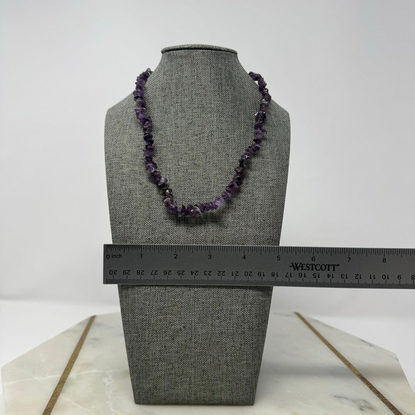 Purple Amethyst Stone Necklace Vibrant Unique Shaped Beads Simple Natural Beauty