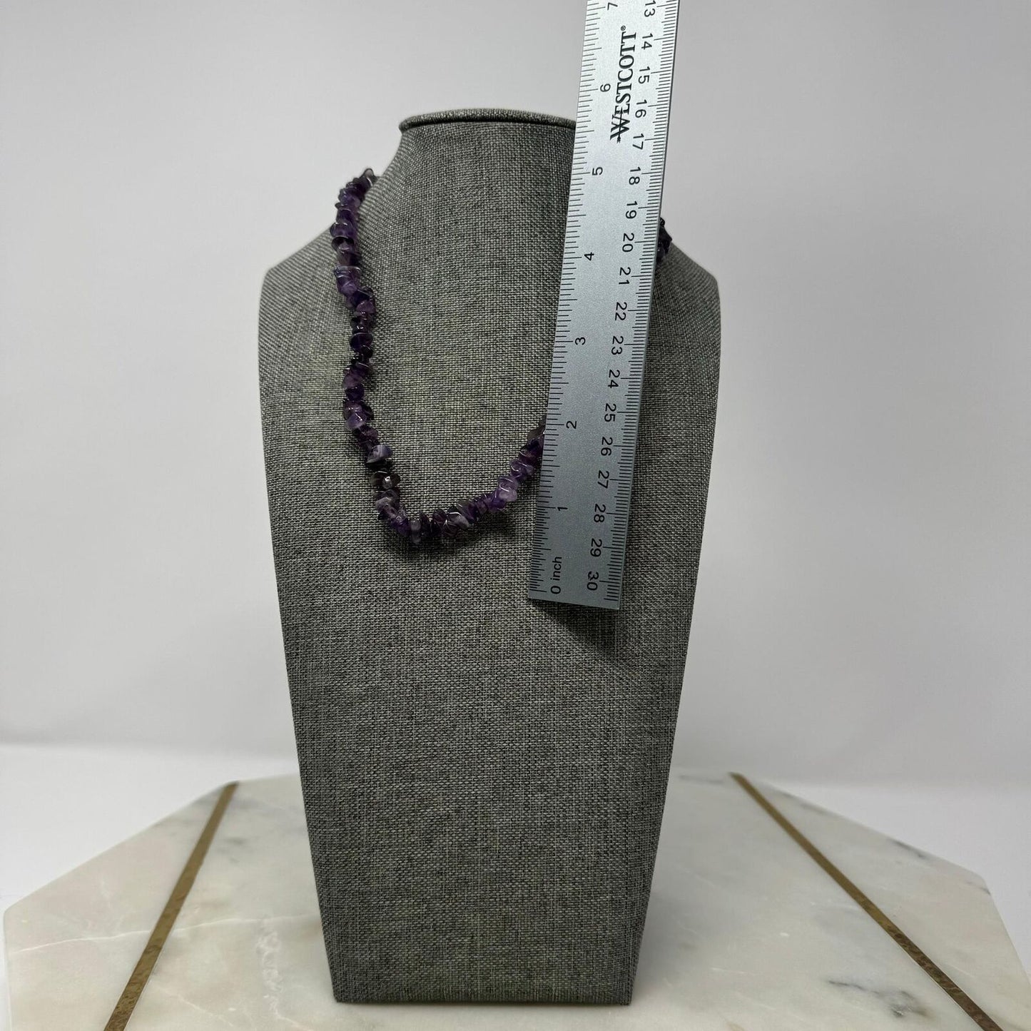 Purple Amethyst Stone Necklace Vibrant Unique Shaped Beads Simple Natural Beauty
