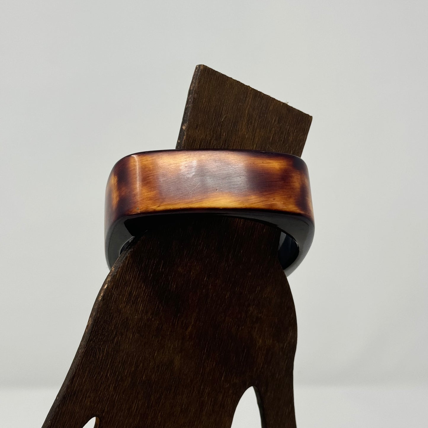 Retro Bangle Bracelet - Square Shape, 1970s Style, Boho Thick Statement Jewelry