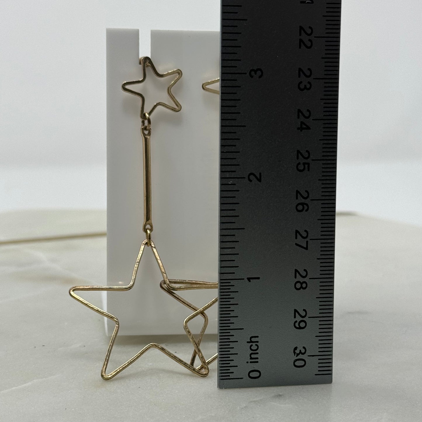Gold Star Drop Dangle Earrings