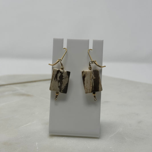 Stone Drop Dangle Lever-back Earrings