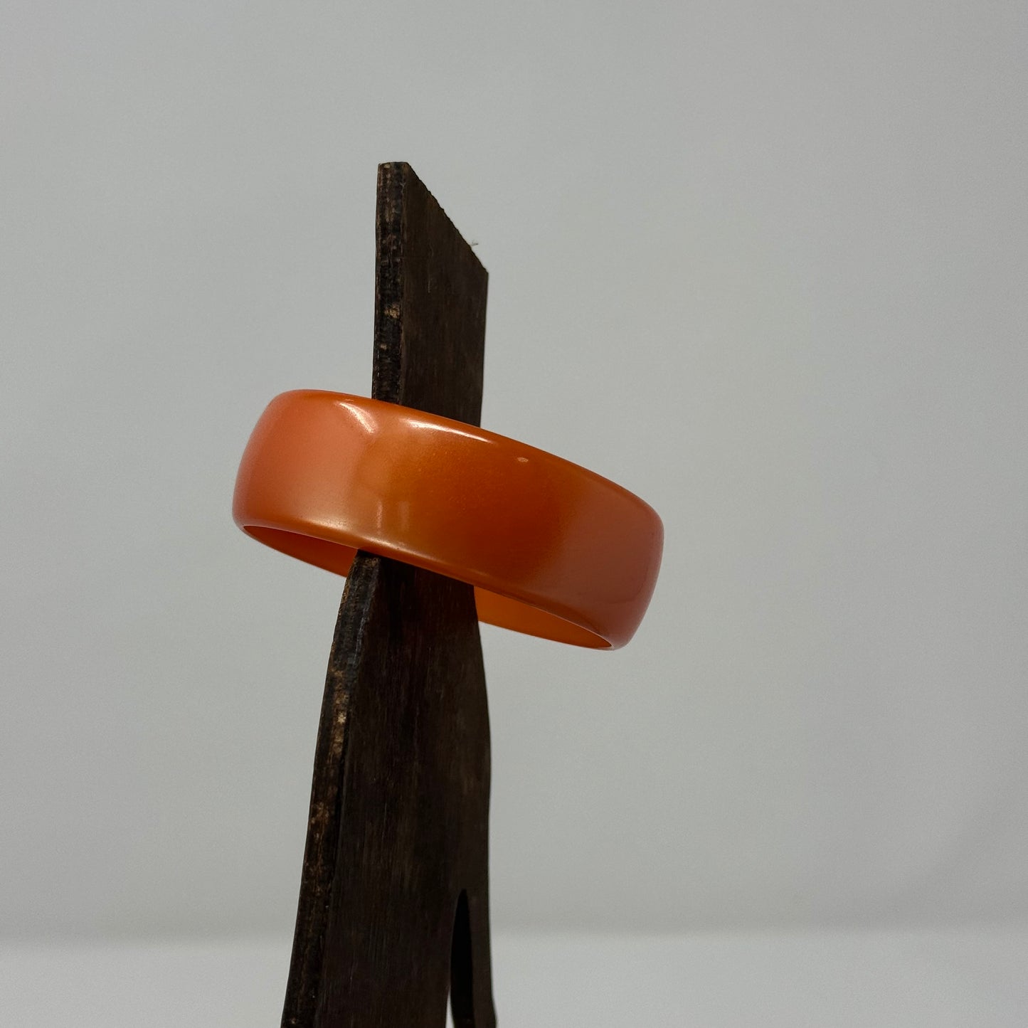 Vintage Orange Lucite Bangle Bracelet - Retro 1970s Style, Chunky Statement Jewelry, Bold Mod Fashion