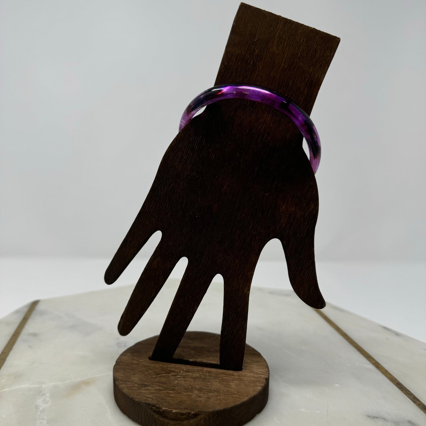 Purple Resin Bangle Bracelet - Trendy Minimalist Fashion Jewelry Accessory