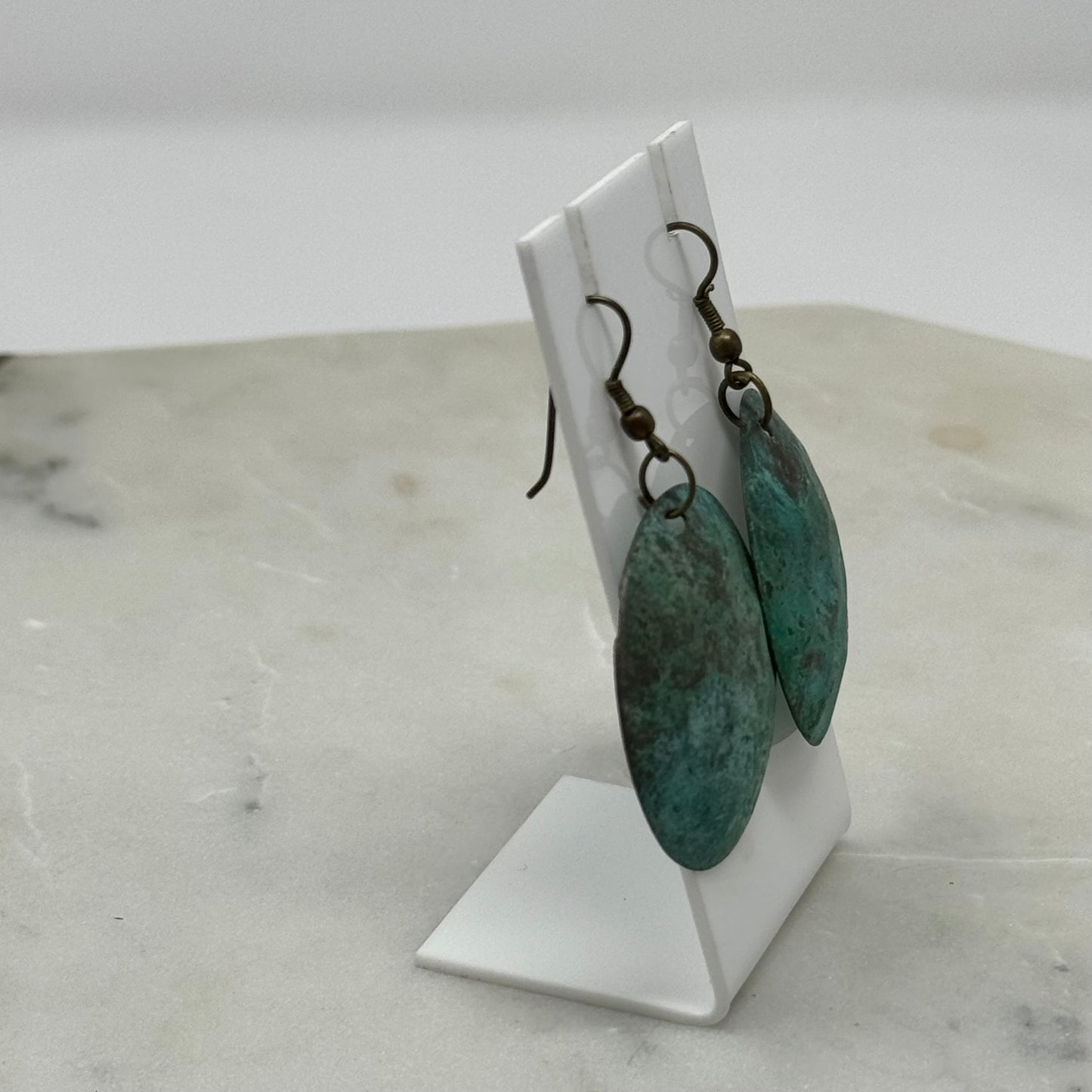 Beachy Boho Teal Dangle Hook Earrings