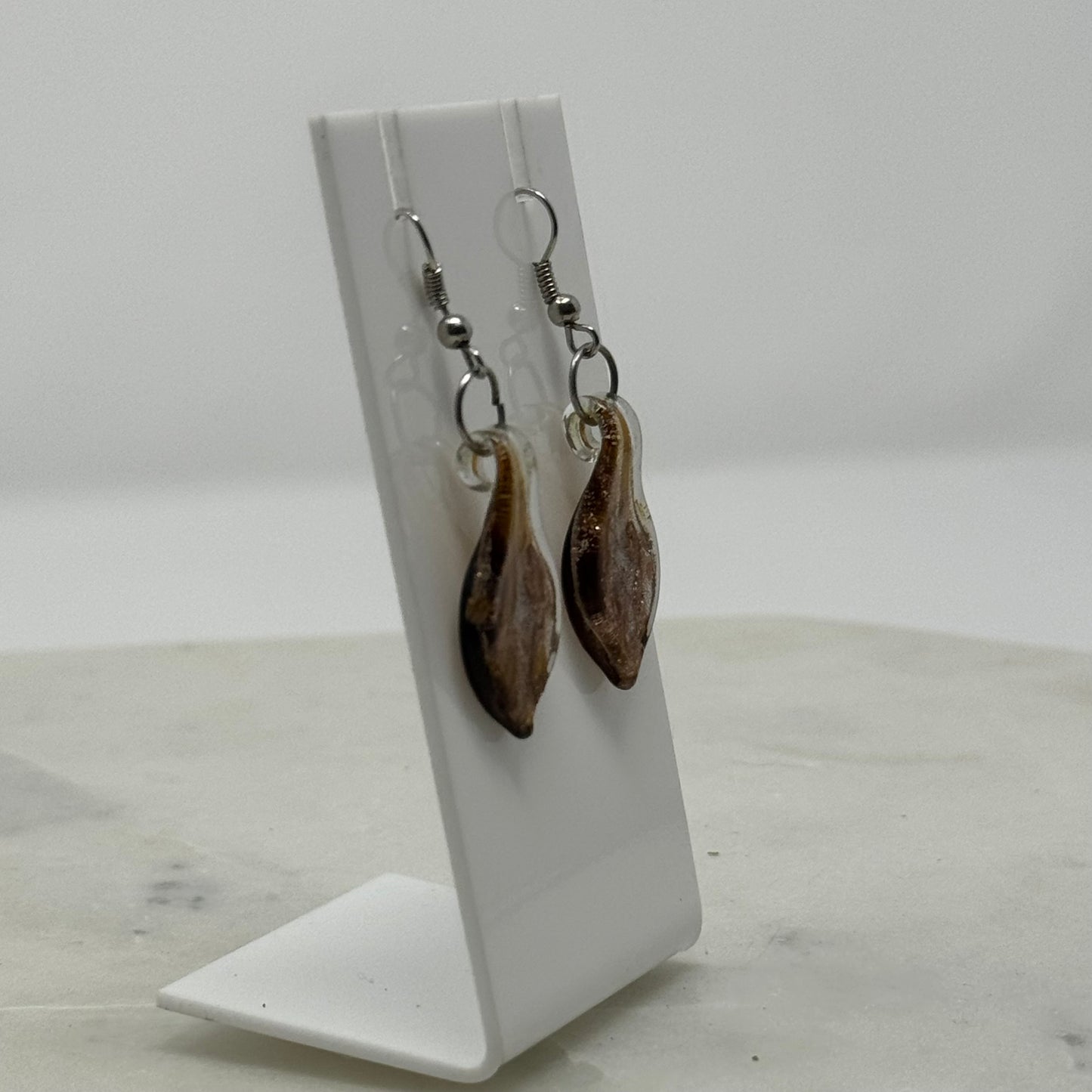 Gold Glass Dangle Statement Earrings