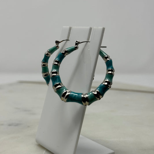 Aqua Blue Hoop Earrings