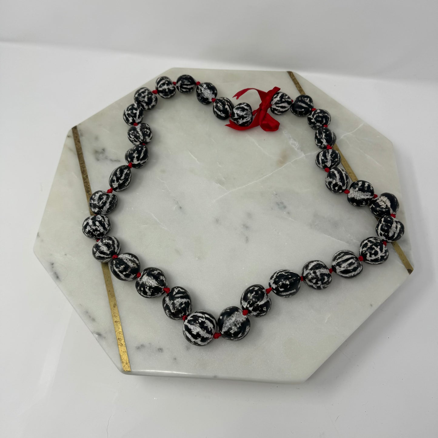 Brown Kukui Nut Lei Hawaiian Necklace 34”