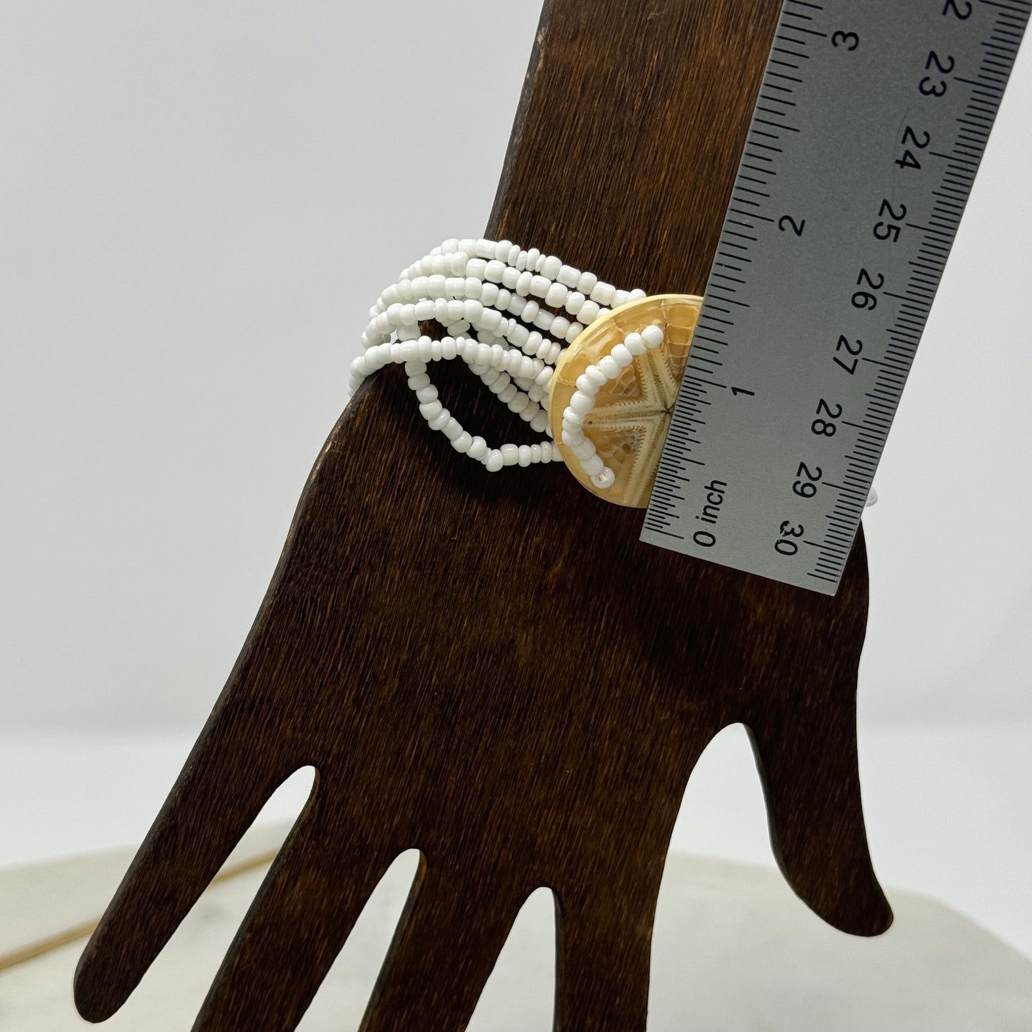 Bracelet Boho Beach Cuff Starfish Multi-Layer Seed Beads 7 in