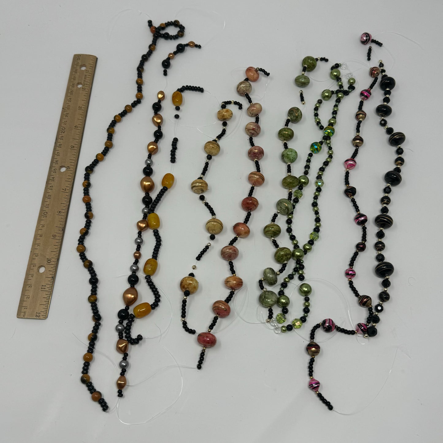 Reclaimed Marbled & Multicolored Beads Earth Tones with Gold & Black Accents Unique Crafting & Jewelry Supplies