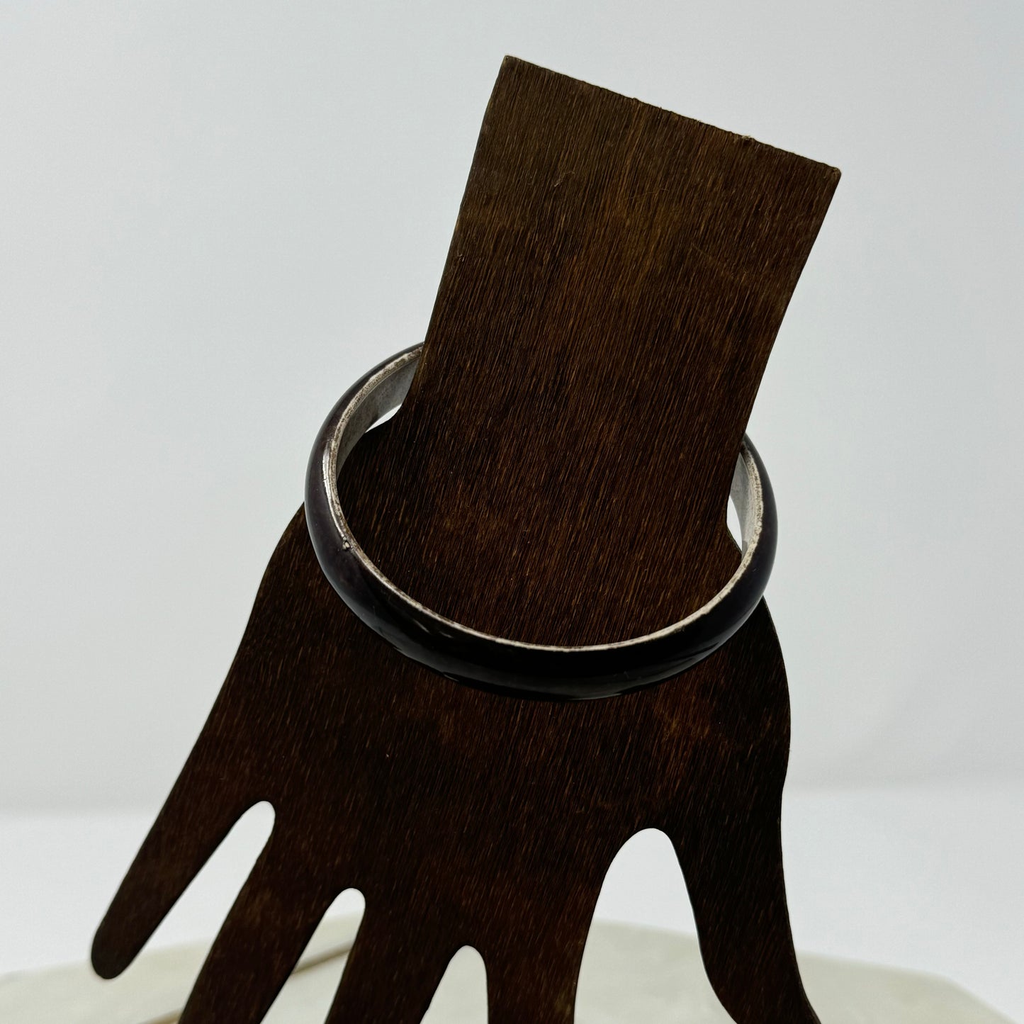 Elegant Black Bangle Bracelet Minimalist Design, Acrylic Chic Fashion
