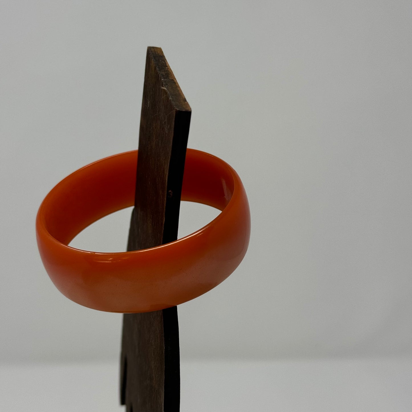 Vintage Orange Lucite Bangle Bracelet - Retro 1970s Style, Chunky Statement Jewelry, Bold Mod Fashion