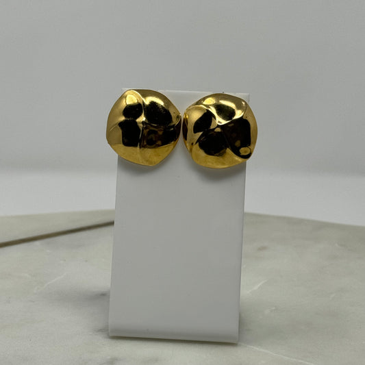 Bold Vintage Gold Post Earrings