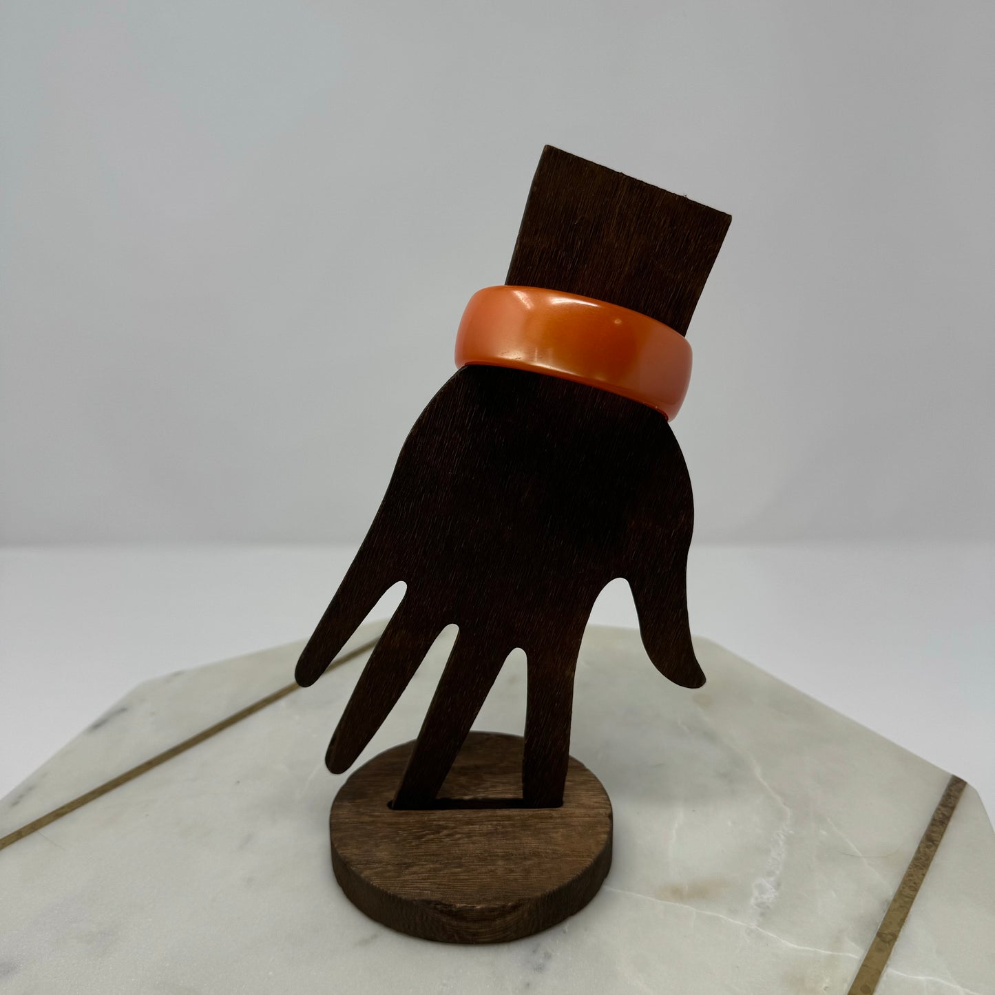Vintage Orange Lucite Bangle Bracelet - Retro 1970s Style, Chunky Statement Jewelry, Bold Mod Fashion