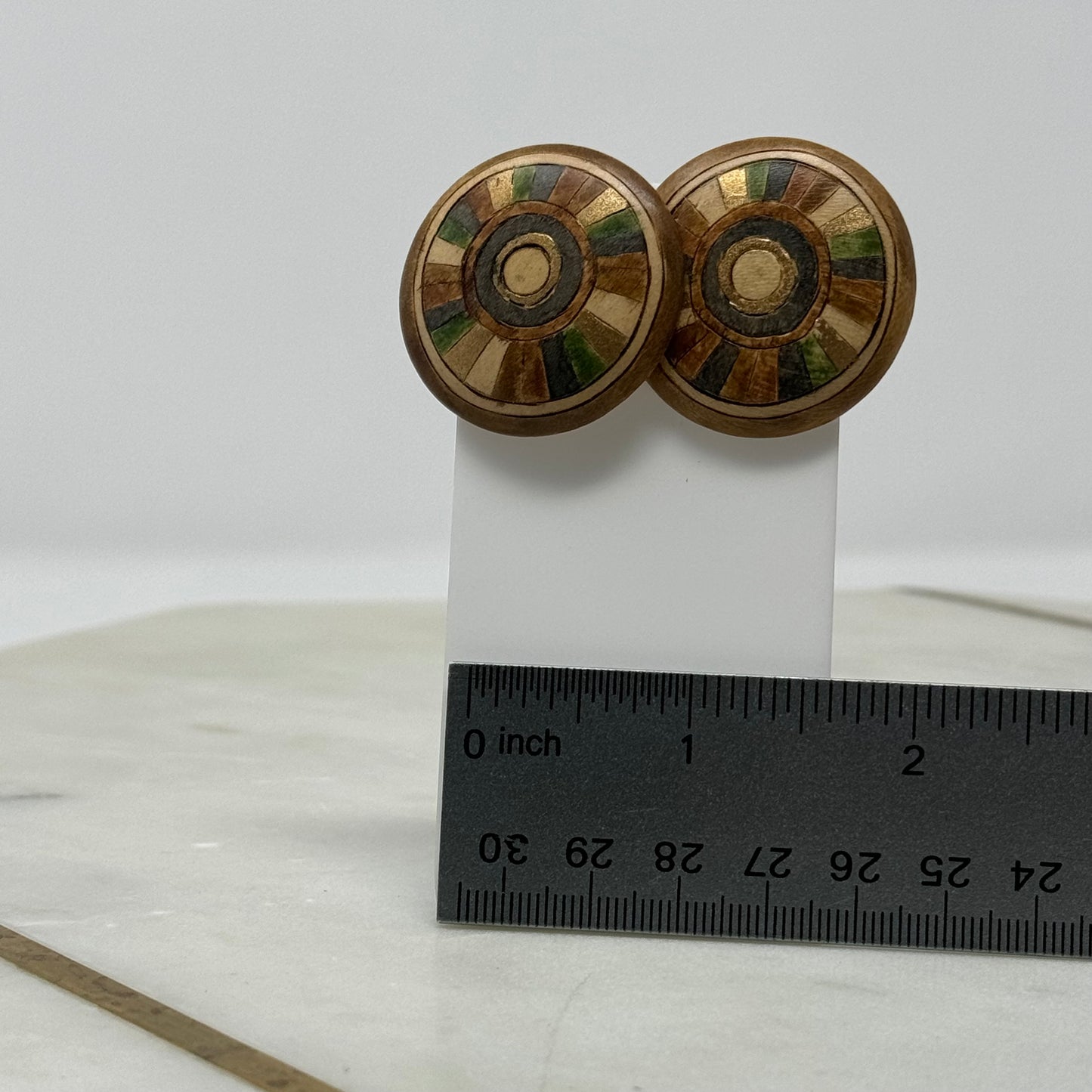 Boho Wood Tribal Post Earrings