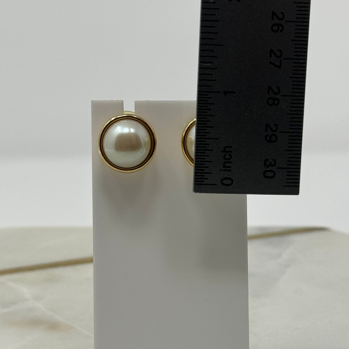Vintage Marvelo Pearl Gold Accent Post Earrings