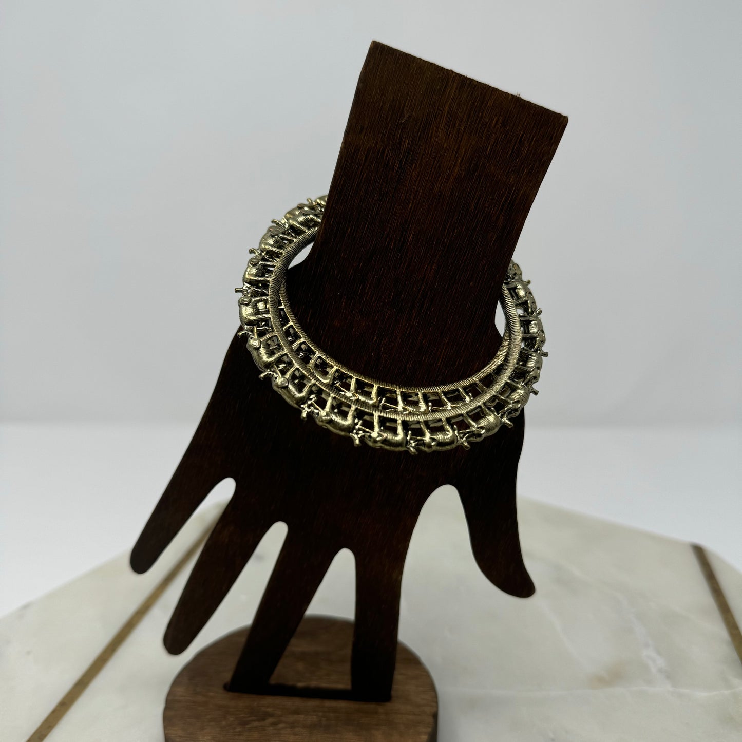 Intricate Brass Bangle Bracelet Set Boho Chic Statement Tribal Jewelry