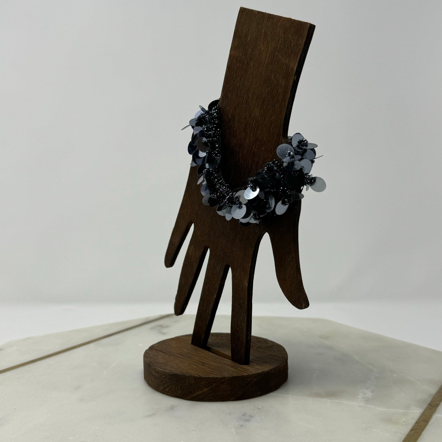 Blue Metallic Fringe Bracelet