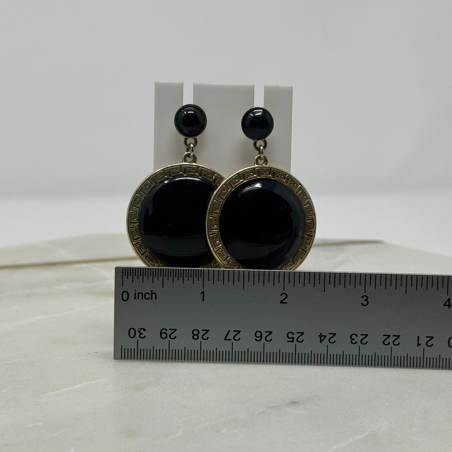 Bold Gold & Black Boho Tribal Dangle Earrings