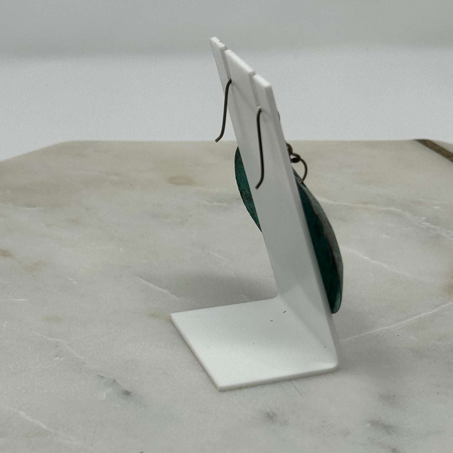 Beachy Boho Teal Dangle Hook Earrings