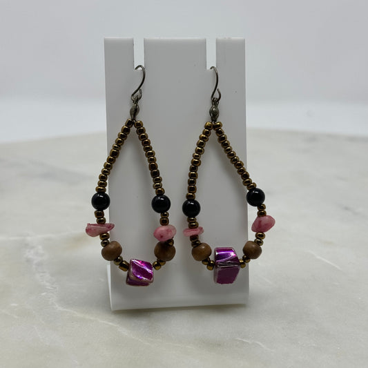 Boho Shell Beaded Dangle Hook Earrings