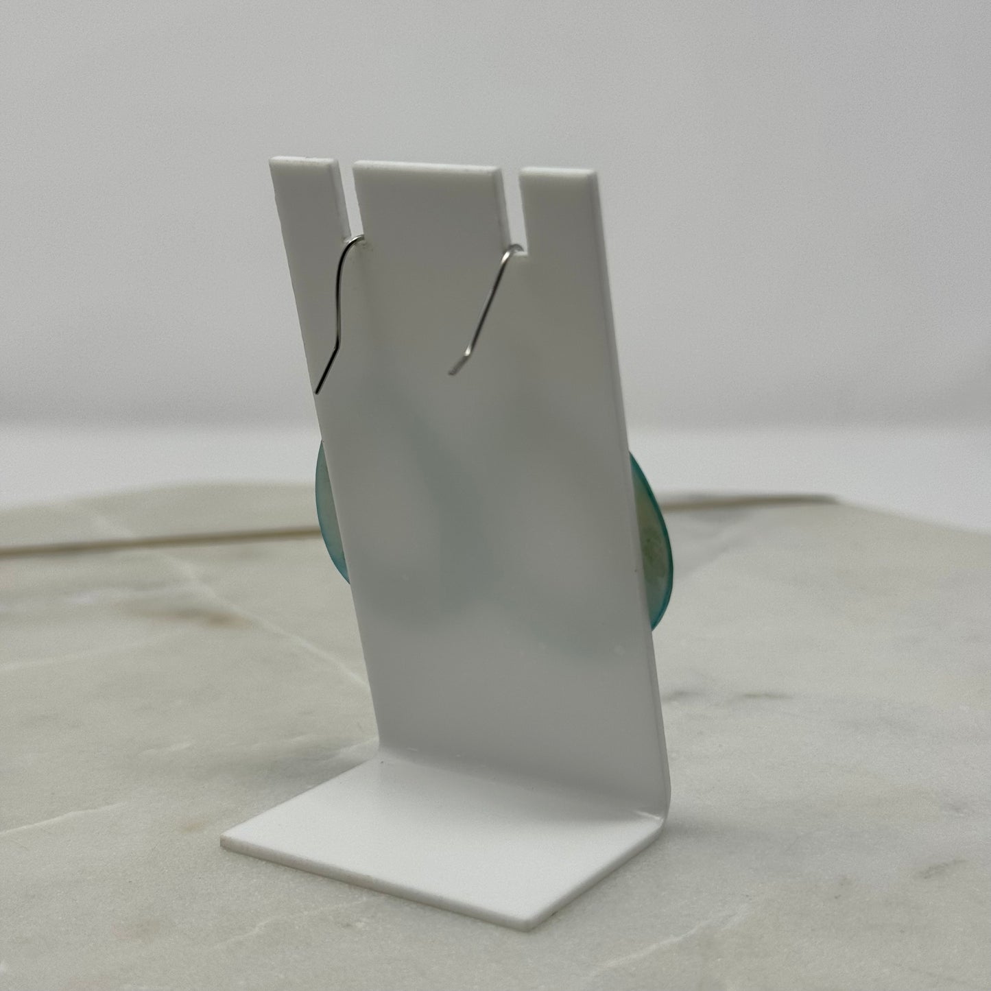 Blue Shell Teardrop Dangle Hook Earrings