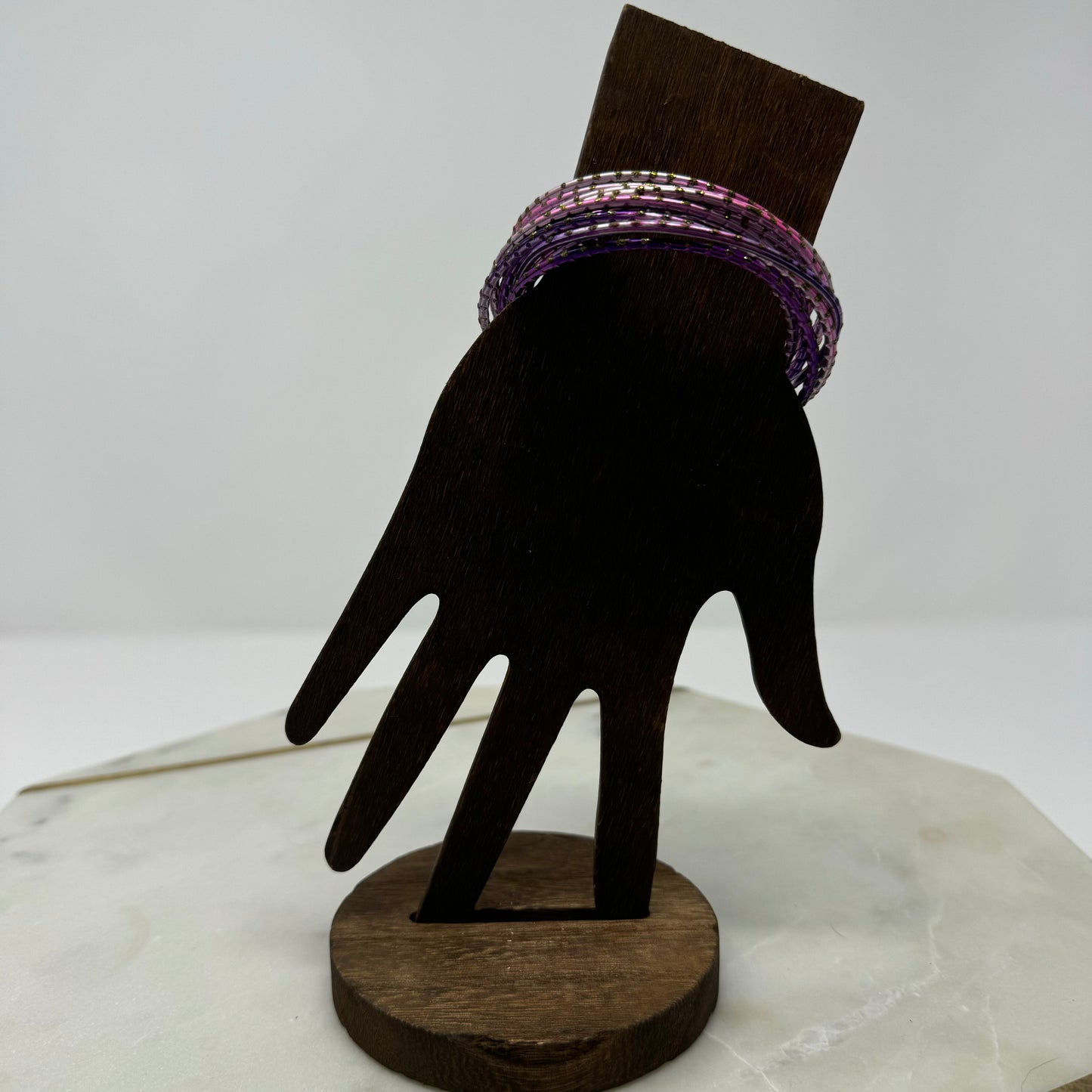 Elegant Purple & Pink Stackable Bangles 12 Trendy Glitter Fashion Jewelry Bracelet Set