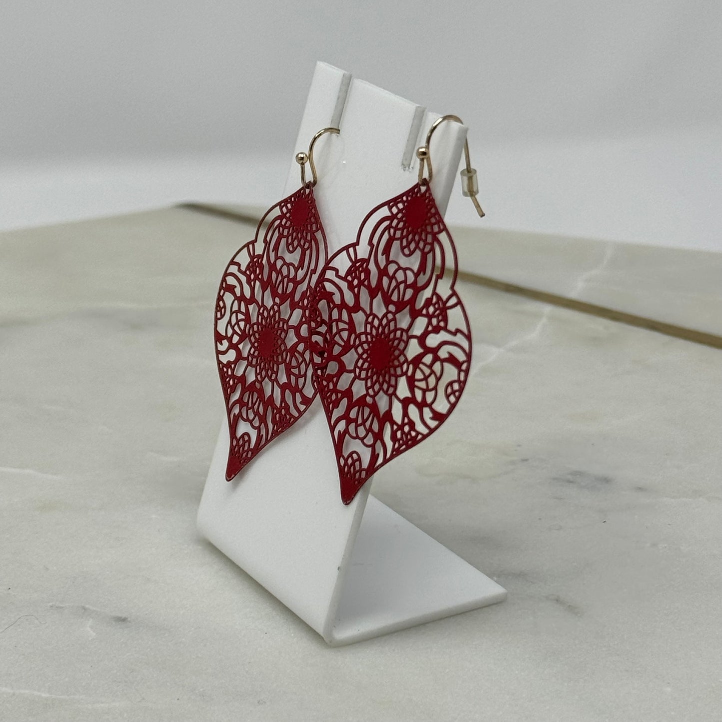 Earrings Boho Southwest Intricate Scalloped Dangles 2.5 in Drop Hook Costume Jewelry
