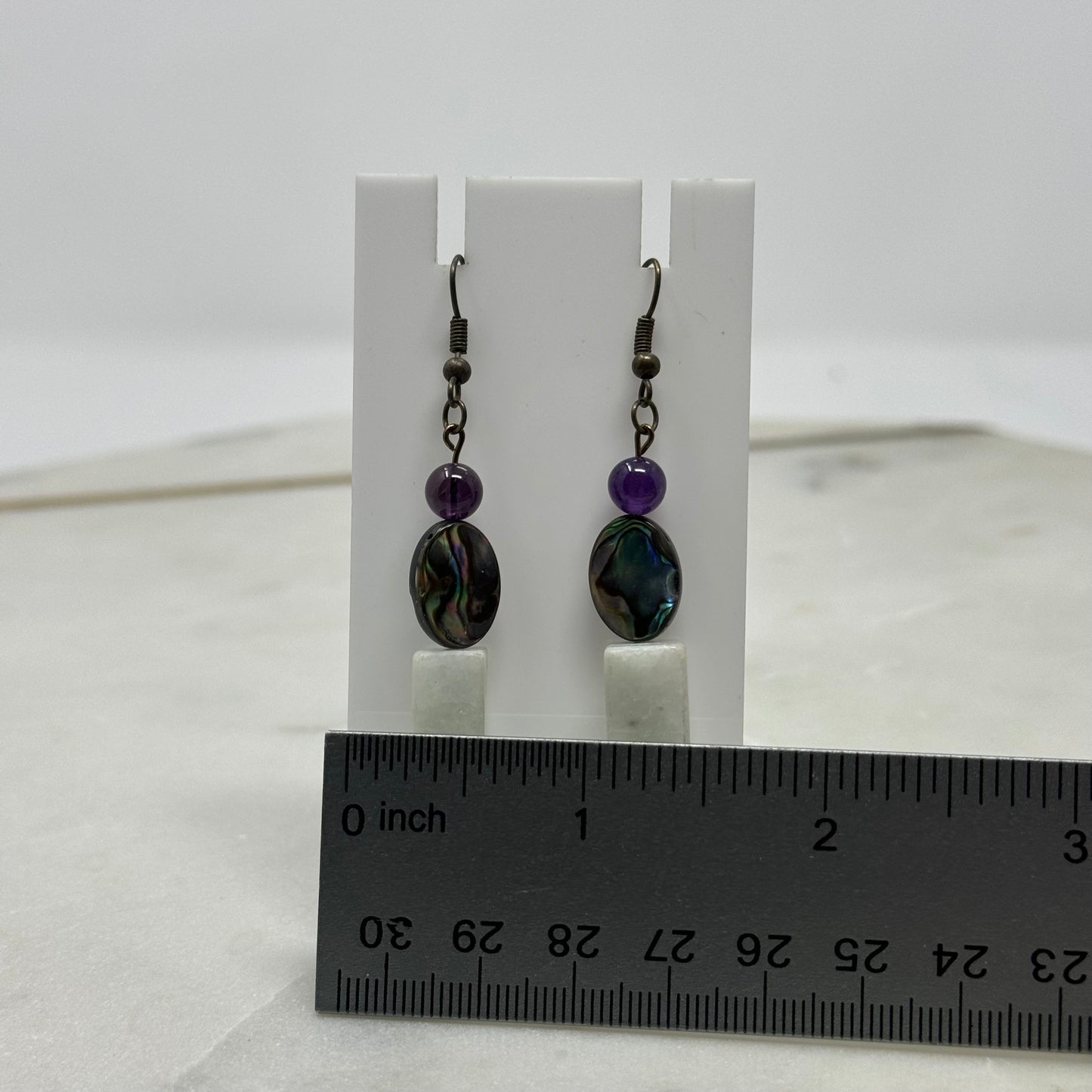 Earrings Beachy Boho Southwest Natural Shell & Stone Beaded Dangles 2.5 in