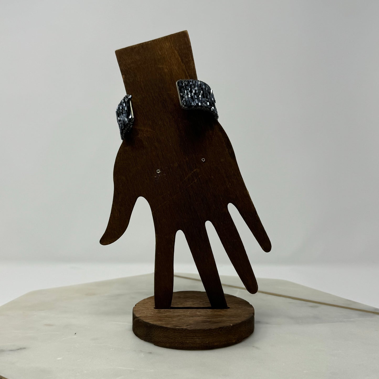 Dark Blue Beaded Cuff Bracelet