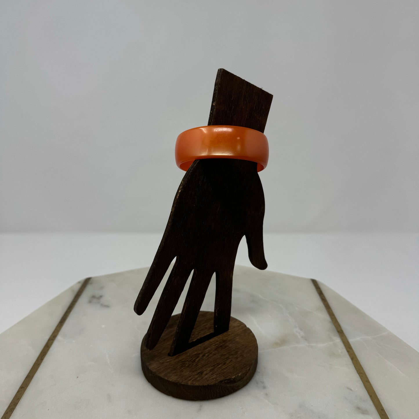 Vintage Orange Lucite Bangle Bracelet - Retro 1970s Style, Chunky Statement Jewelry, Bold Mod Fashion