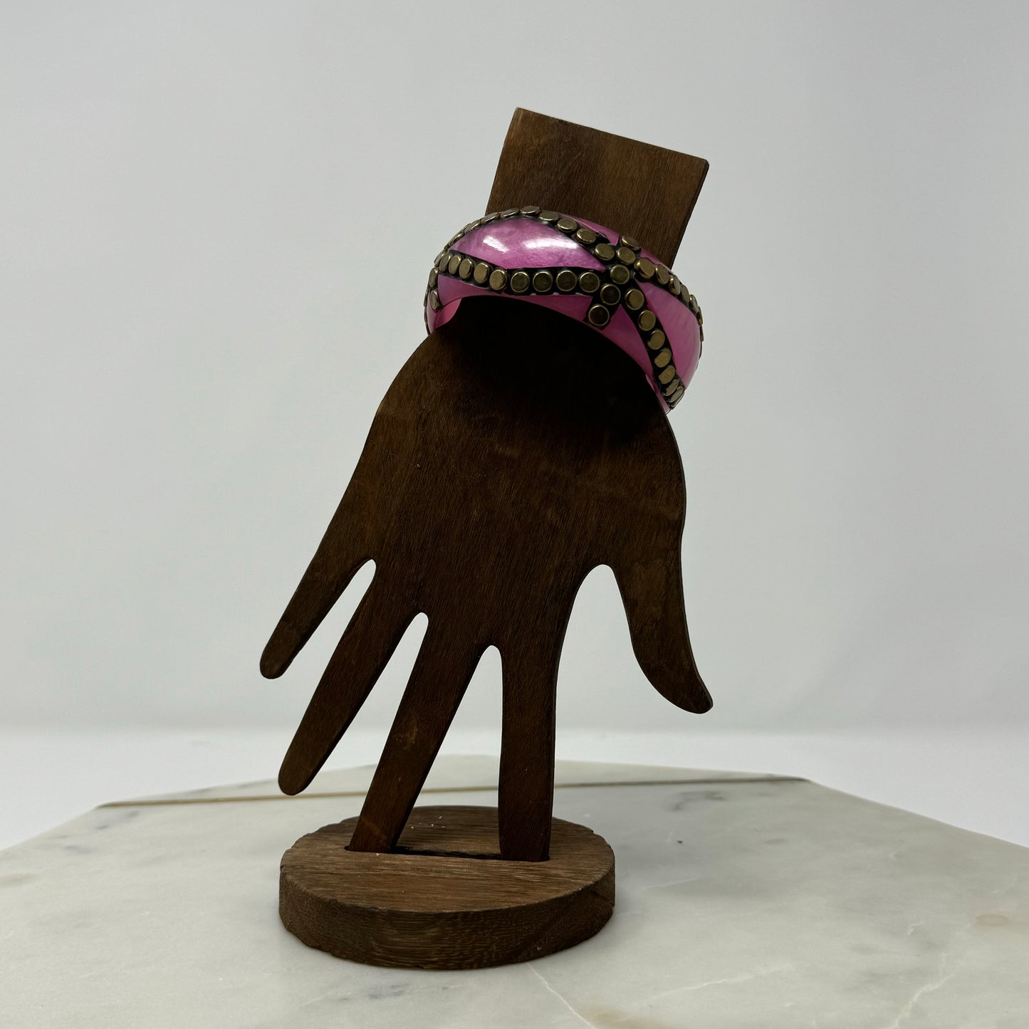 Pink Boho Studded Bangle Bracelet