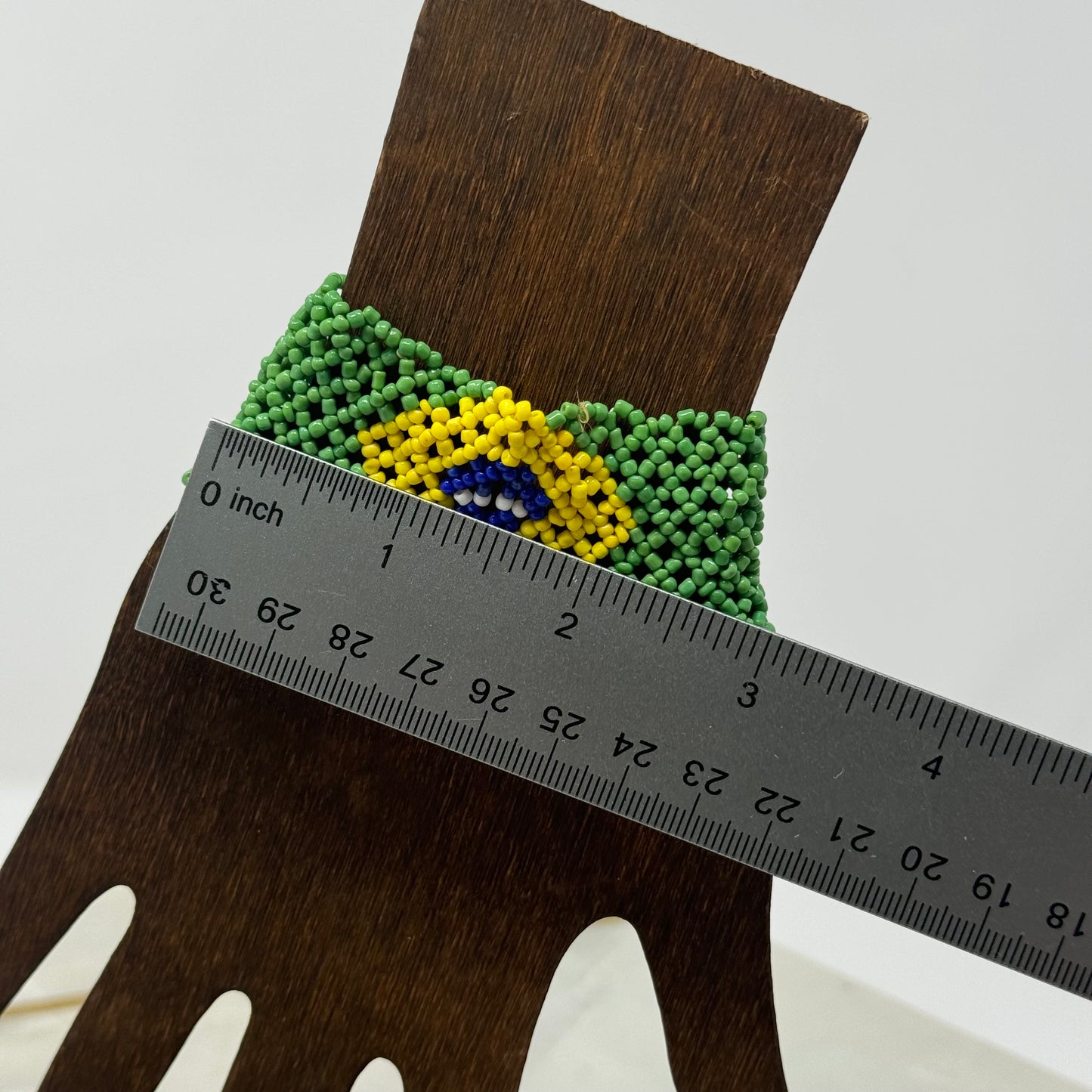 Bracelet Brazil Multi-Layer Seed Beaded Cuff Flag 6.5 in Fashion Jewelry