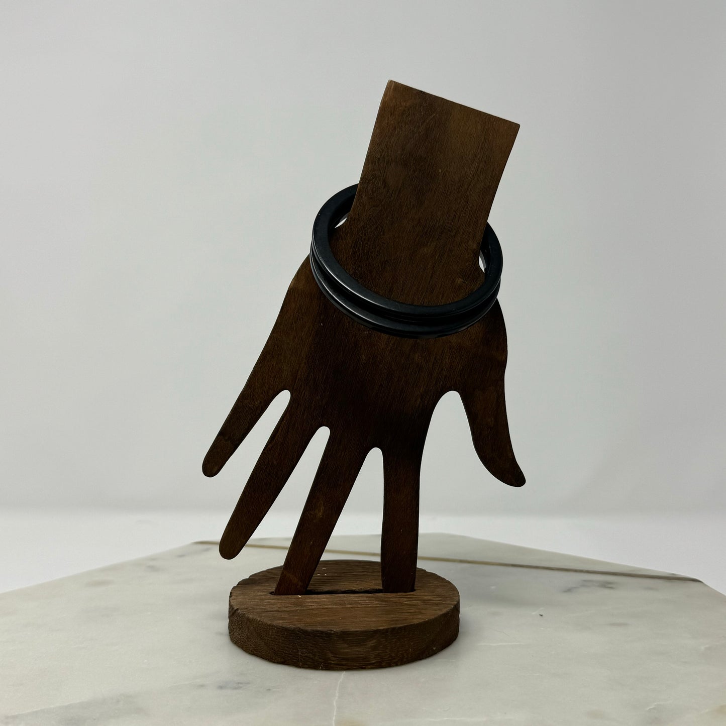 Black Acrylic Bangle Bracelet Lot of 2