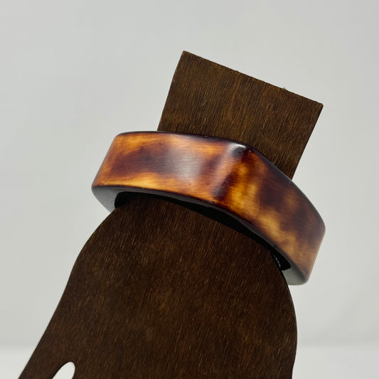 Retro Bangle Bracelet - Square Shape, 1970s Style, Boho Thick Statement Jewelry