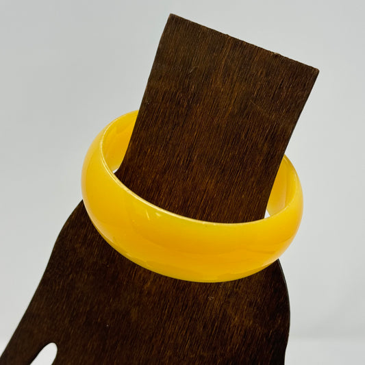 Bright Yellow Resin Bangle Bracelet - Trendy Minimalist Fashion Jewelry Accessory