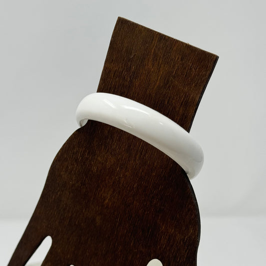 White Lucite Bangle Bracelet - Retro 1960s Style, Mod Fashion, Chunky Statement Jewelry