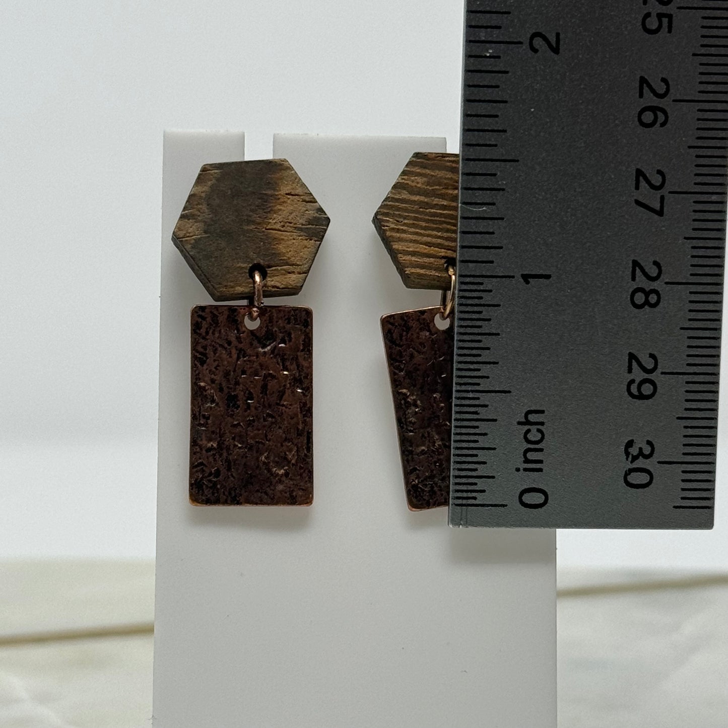 Boho Dual Material Tribal Dangle Post Earrings