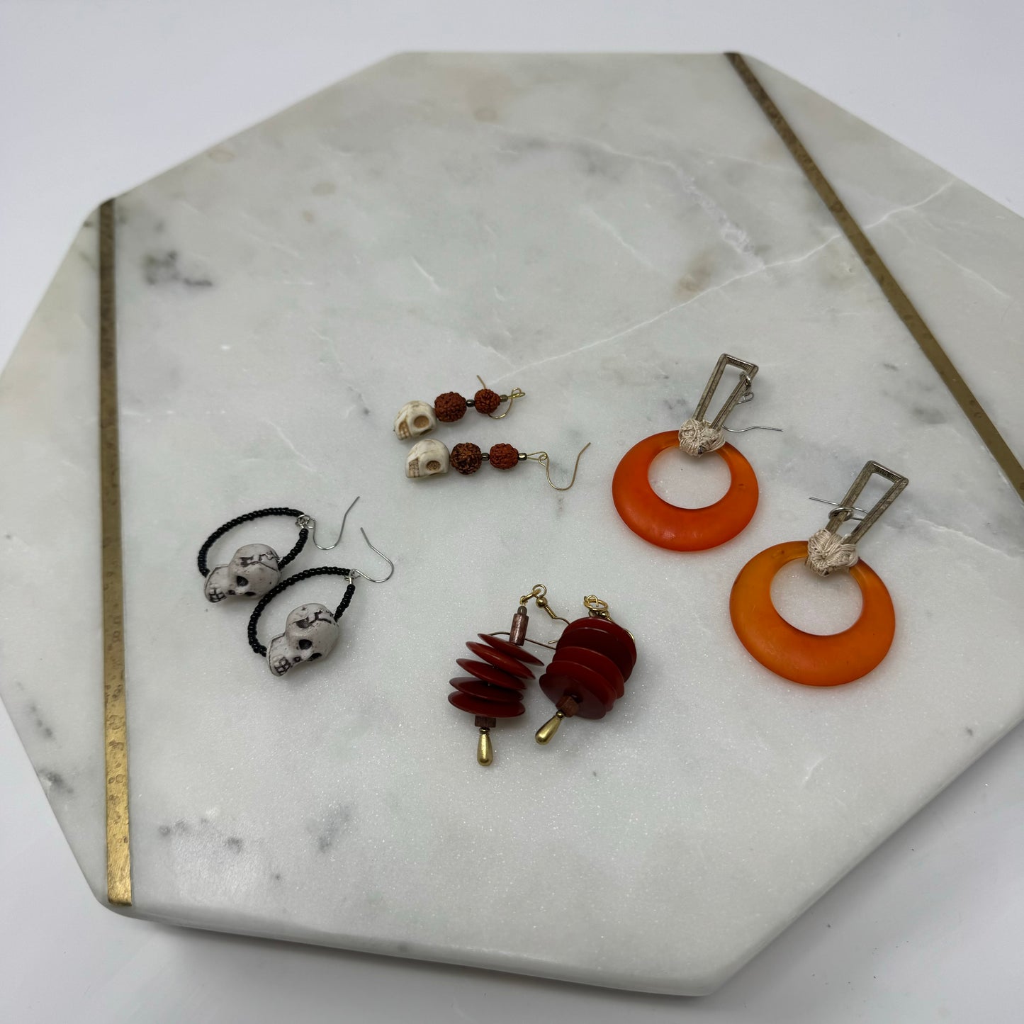 Halloween / Fall Earrings Handcrafted with reclaimed materials.
