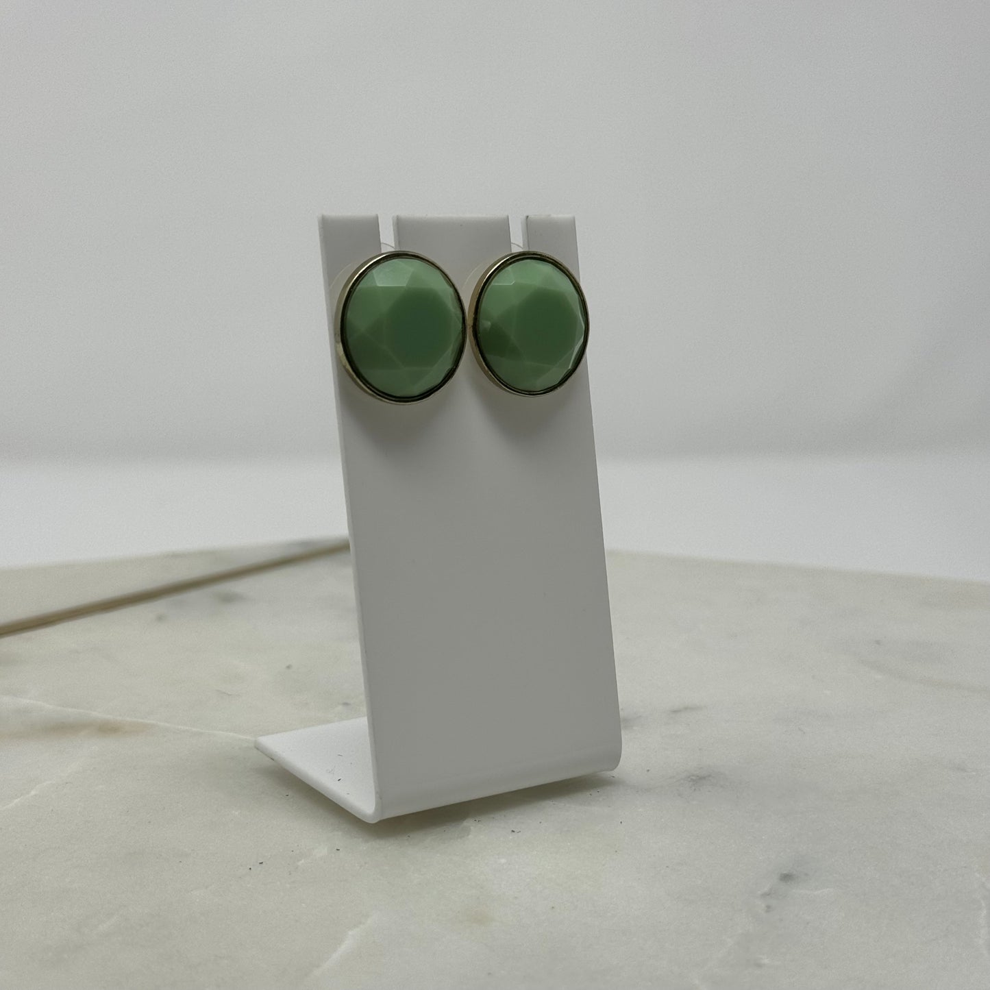 Boho Tribal Mint Faceted Gem Post Earrings