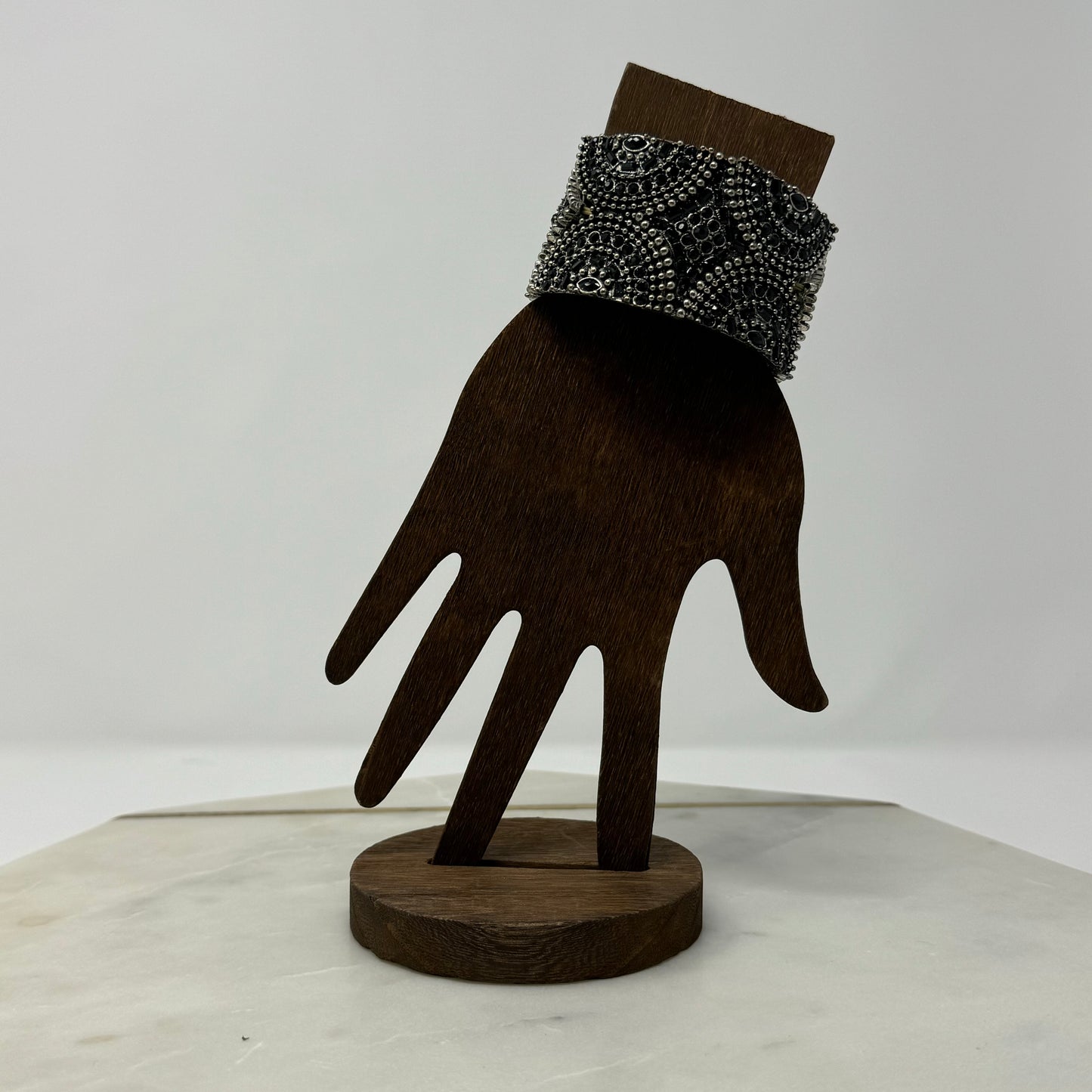 Rhinestone Design Expanding Metal Bangle Bracelet