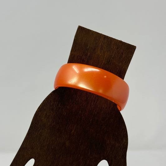Vintage Orange Lucite Bangle Bracelet - Retro 1970s Style, Chunky Statement Jewelry, Bold Mod Fashion