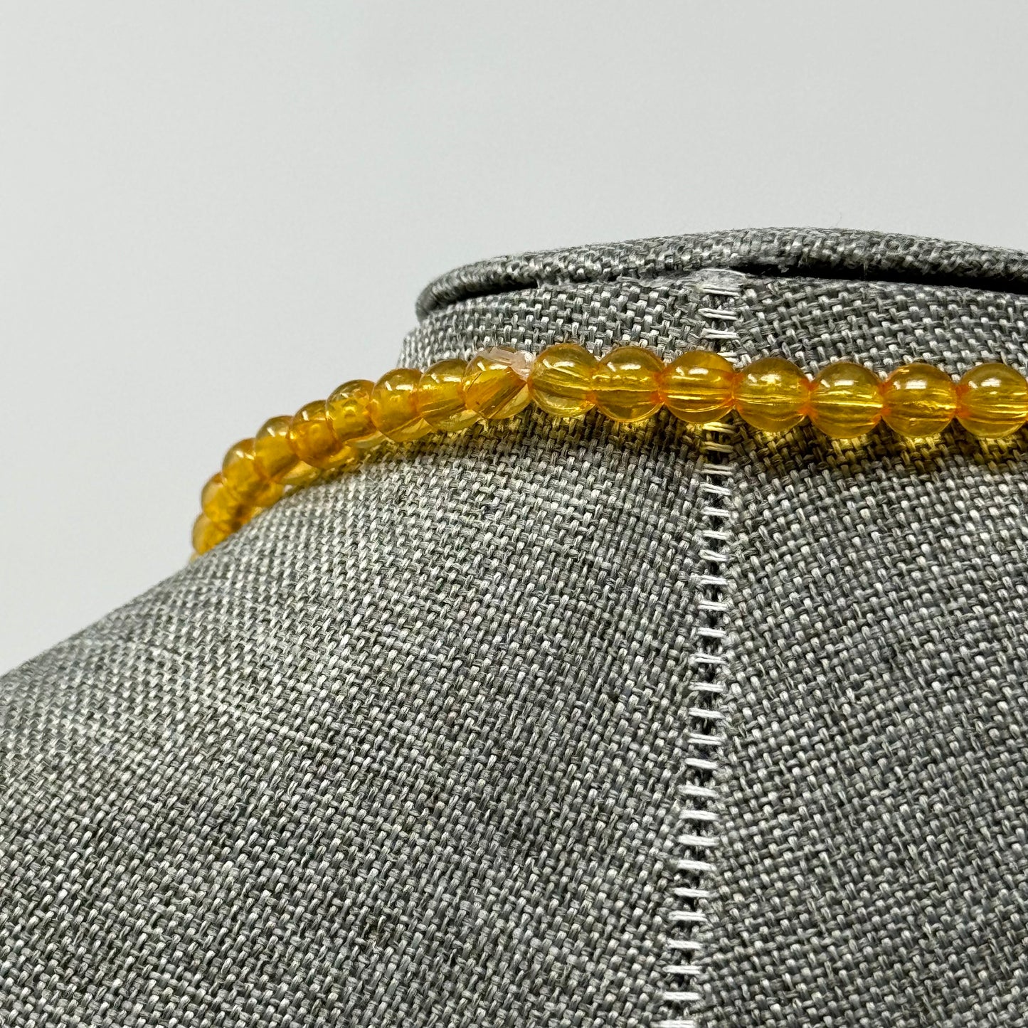 Sunset Orange Beaded Bib Necklace 24”