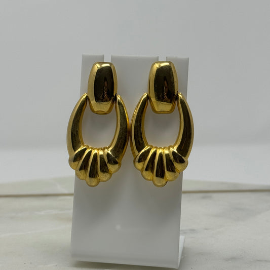 Vintage Gold Dangle Post Earrings