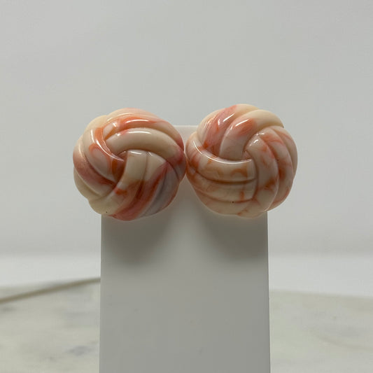 Vintage 1990’s Round Knotted Pink Post Earrings