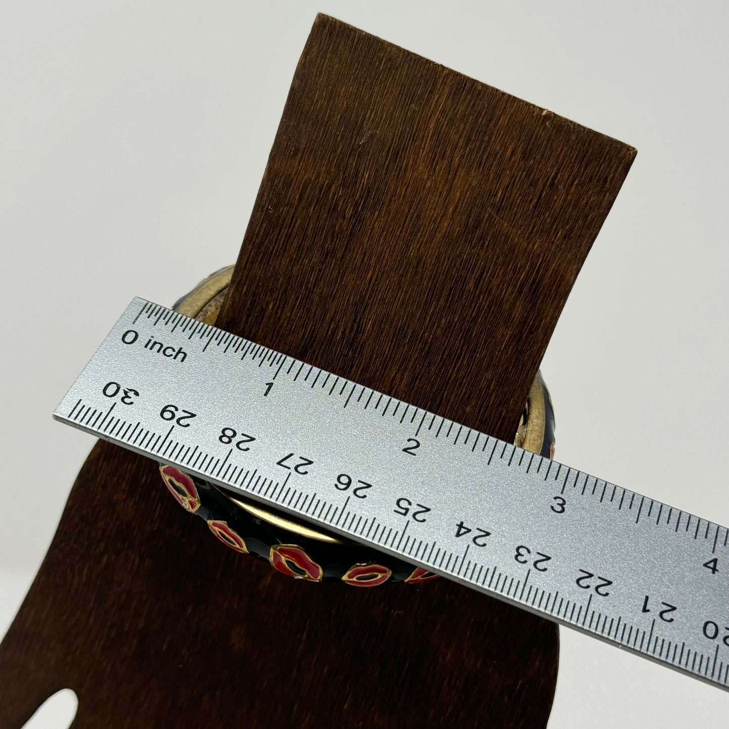 Betsy Johnson Black Enamel Bracelet with Red Lip Design Statement Jewelry