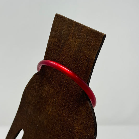 Bold Red Resin Bangle Bracelet - Trendy Minimalist Fashion Jewelry Accessory