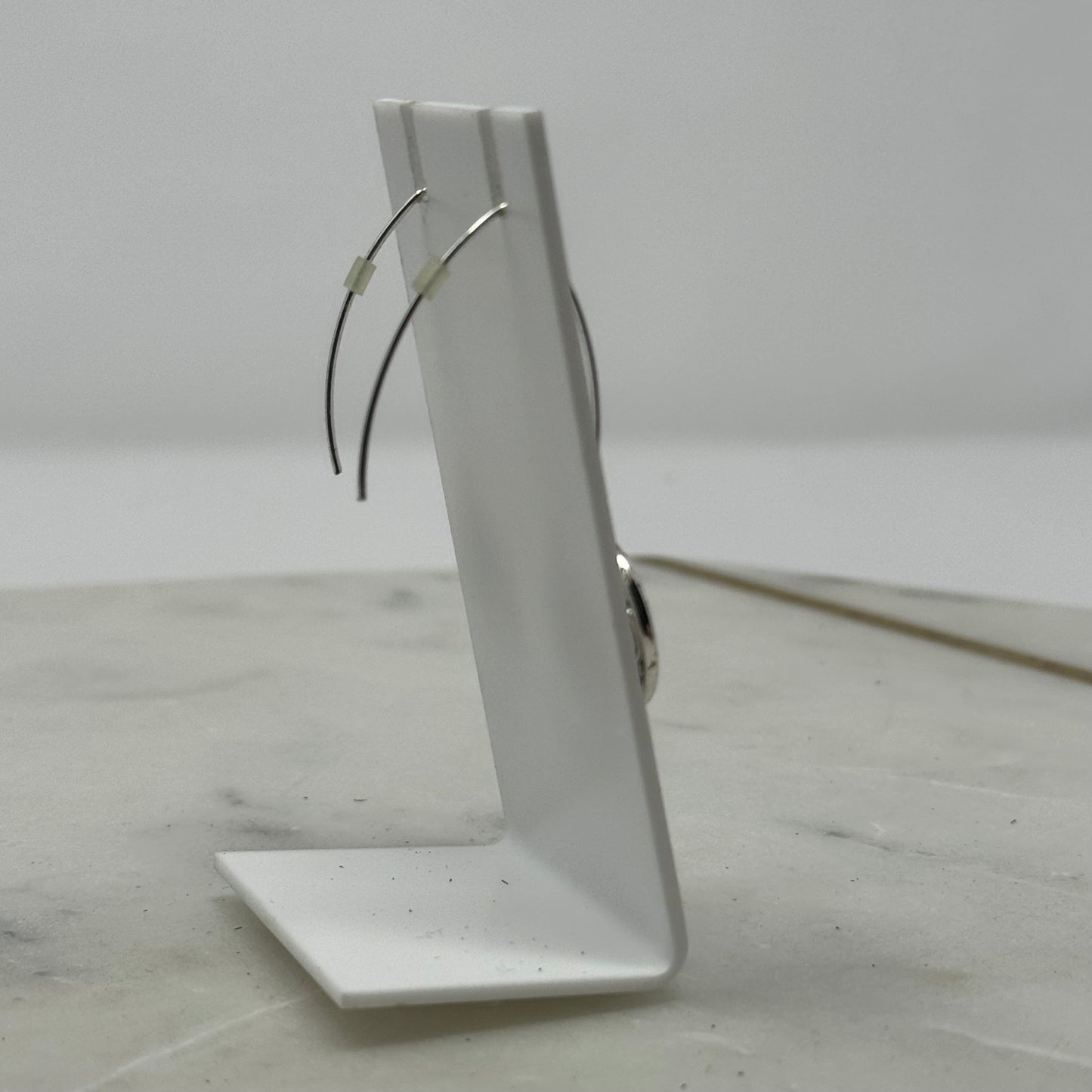 Round Silver Intricate Dangle Long Hook Earrings