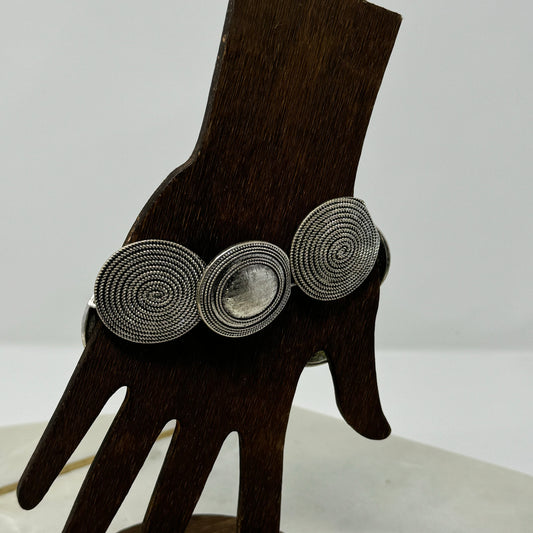 Bracelet Boho Southwest Round Segmented Metalwork Links Bangle Cuff 9 in Costume Jewelry