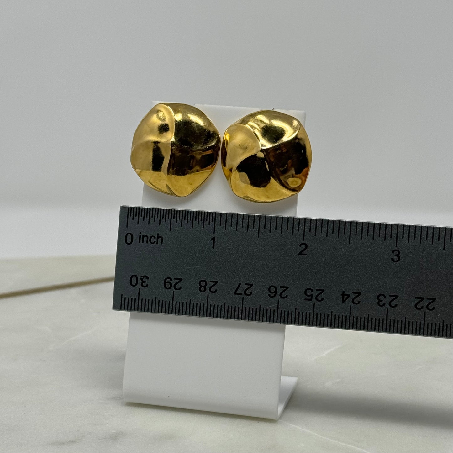 Bold Vintage Gold Post Earrings
