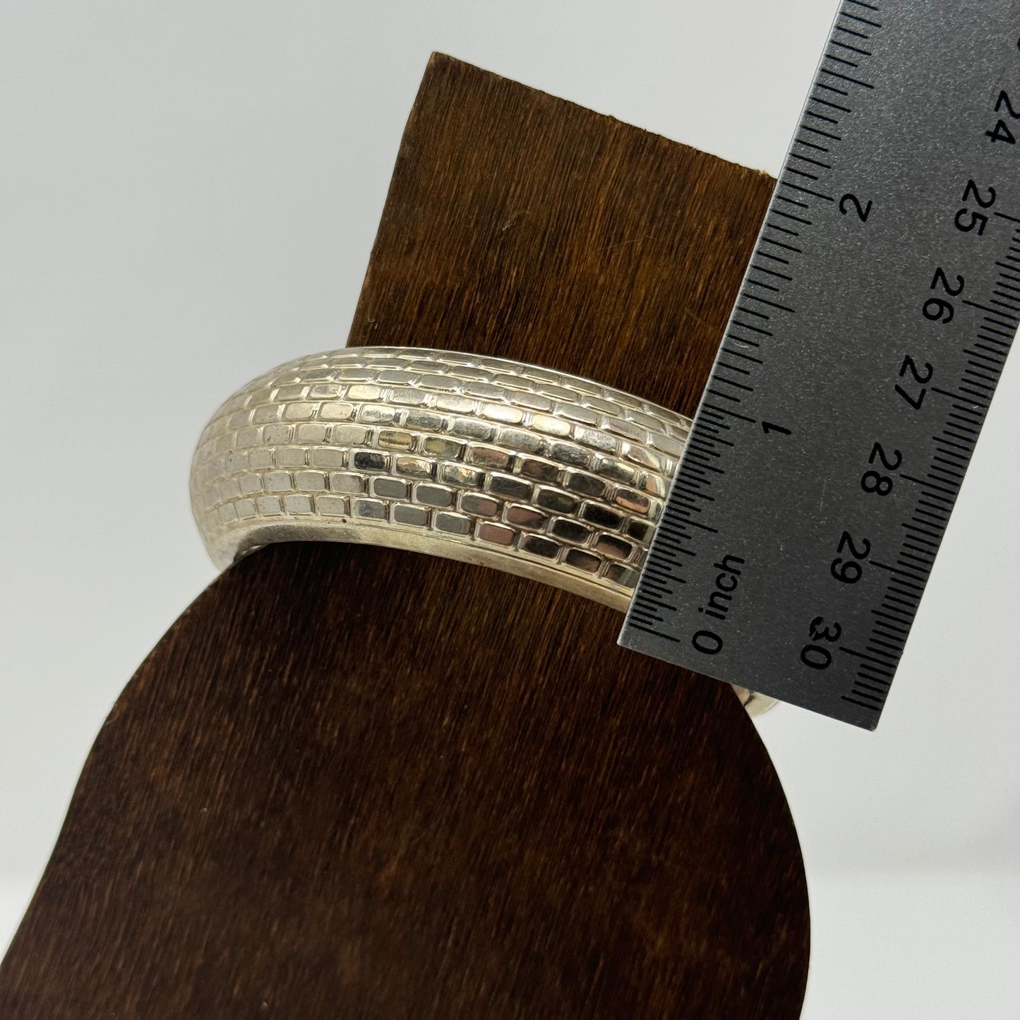 Elegant Silver Textured Bangle Bracelet, Handcrafted Vintage Style, Statement Jewelry